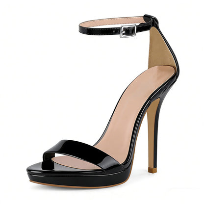 Low Platform Ankle Strap Stiletto Sandals
