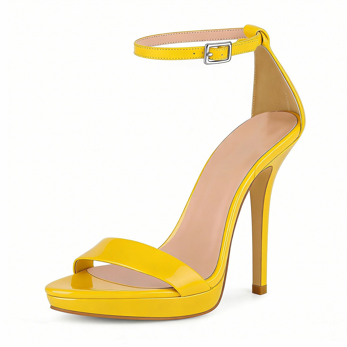 Low Platform Ankle Strap Stiletto Sandals
