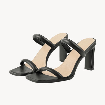 Square Toe Slip On Sandals Mules