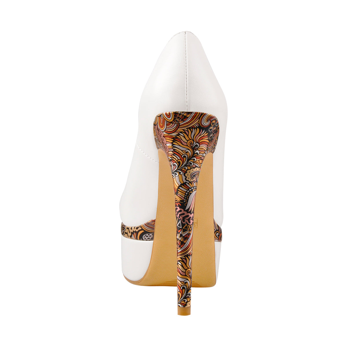 Double Platform Flower Print Stiletto High Heels