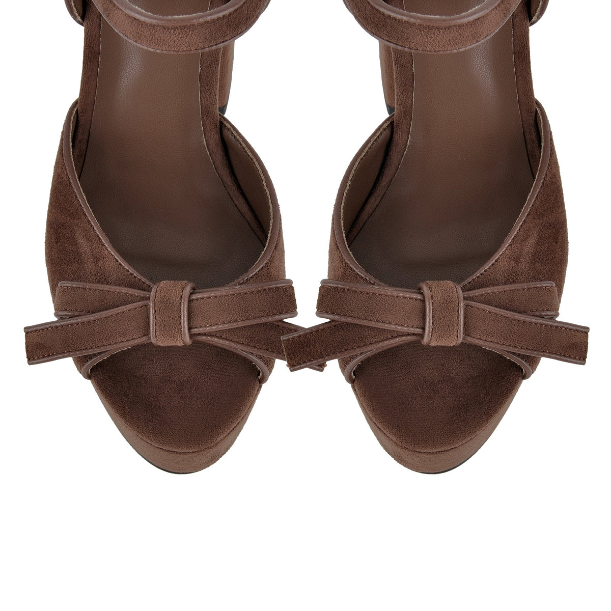 Suede Platform Bow Buckle Strap Sandals