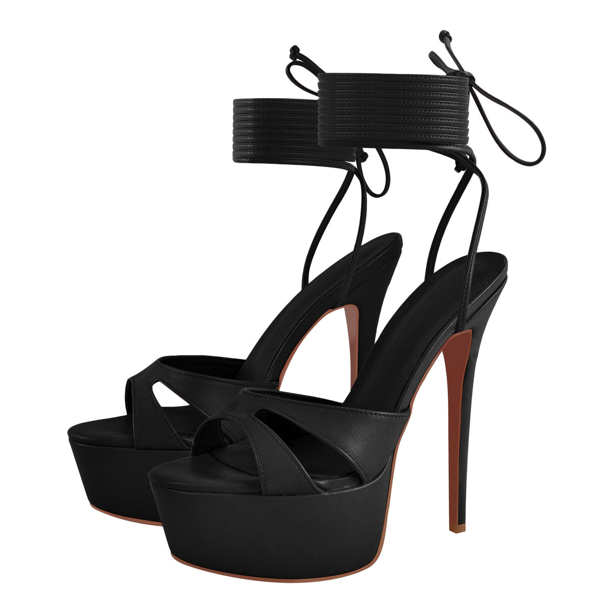 Platform Lace-up High Heel Sandals