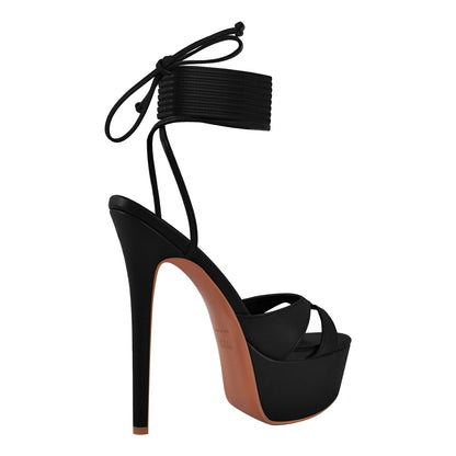 Platform Lace-up High Heel Sandals