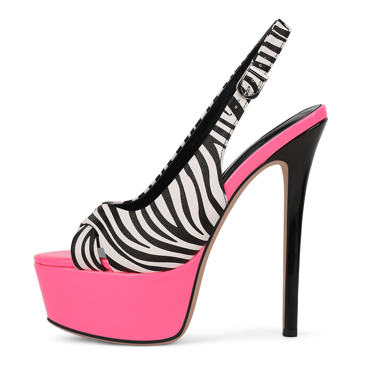Peep Toe Platform Slingback Stiletto Sandals