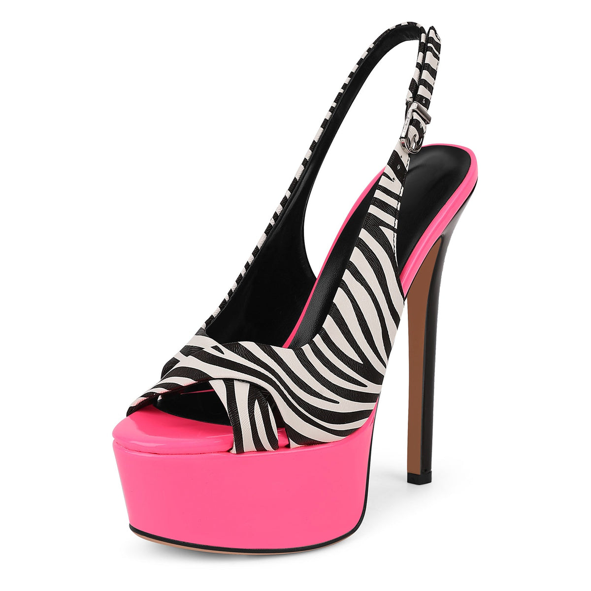 Peep Toe Platform Slingback Stiletto Sandals
