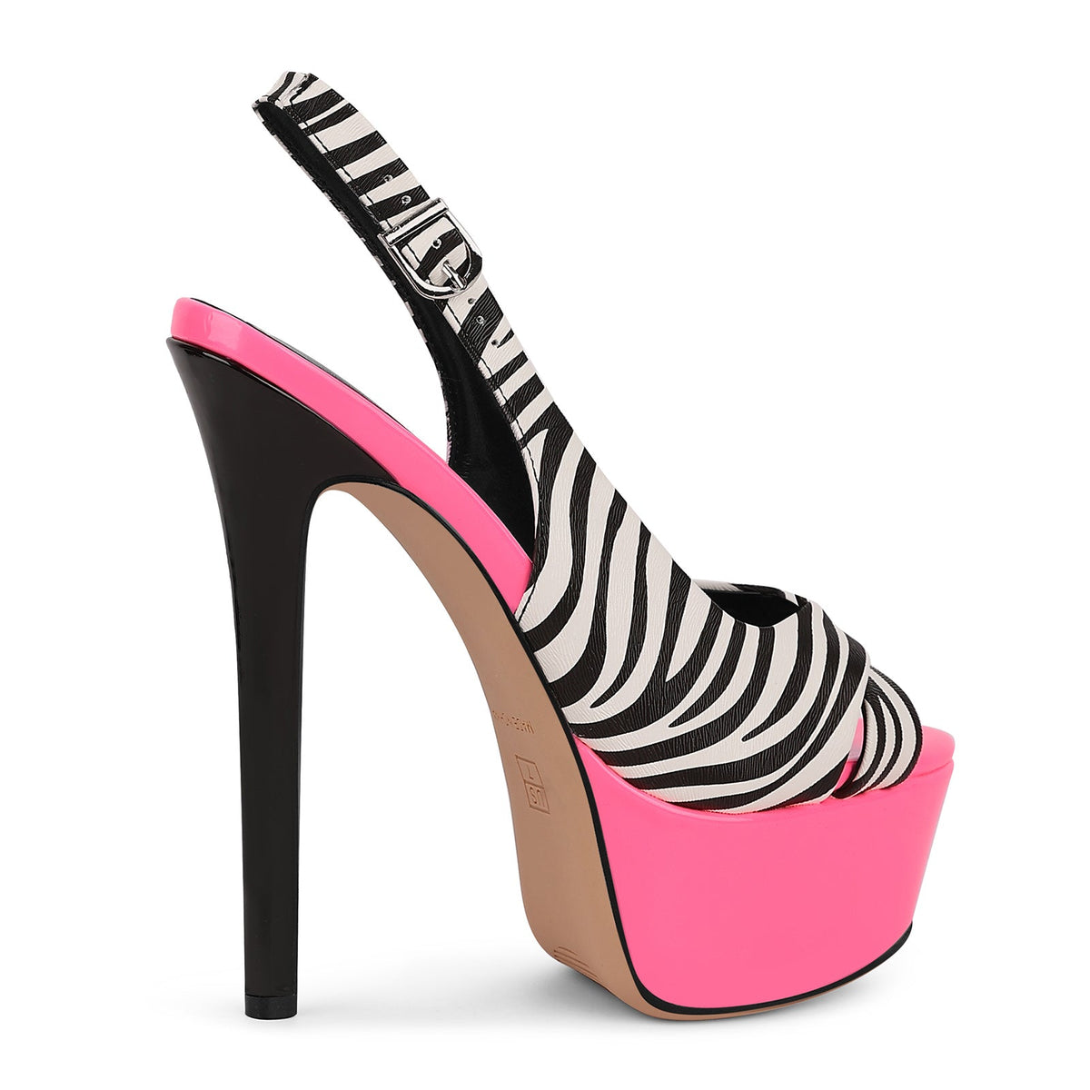 Peep Toe Platform Slingback Stiletto Sandals