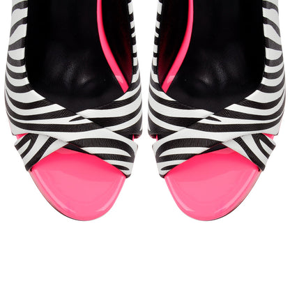 Peep Toe Platform Slingback Stiletto Sandals