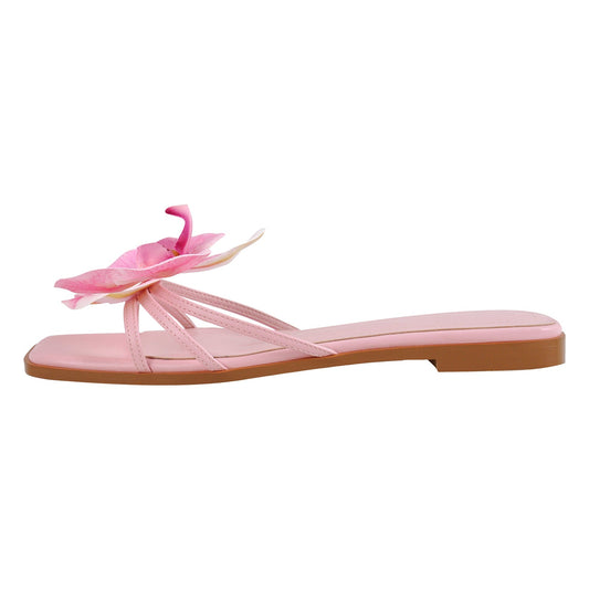 Flower Square Toe Sandals Flats