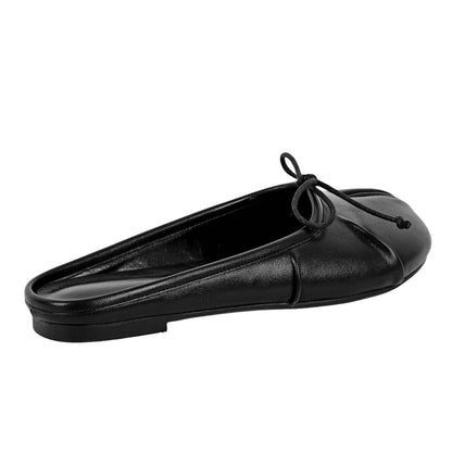 Bow Round Toe Tabi Mule Flats