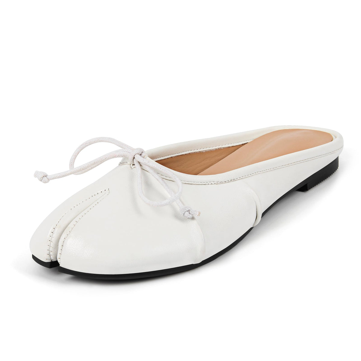 Bow Round Toe Tabi Mule Flats