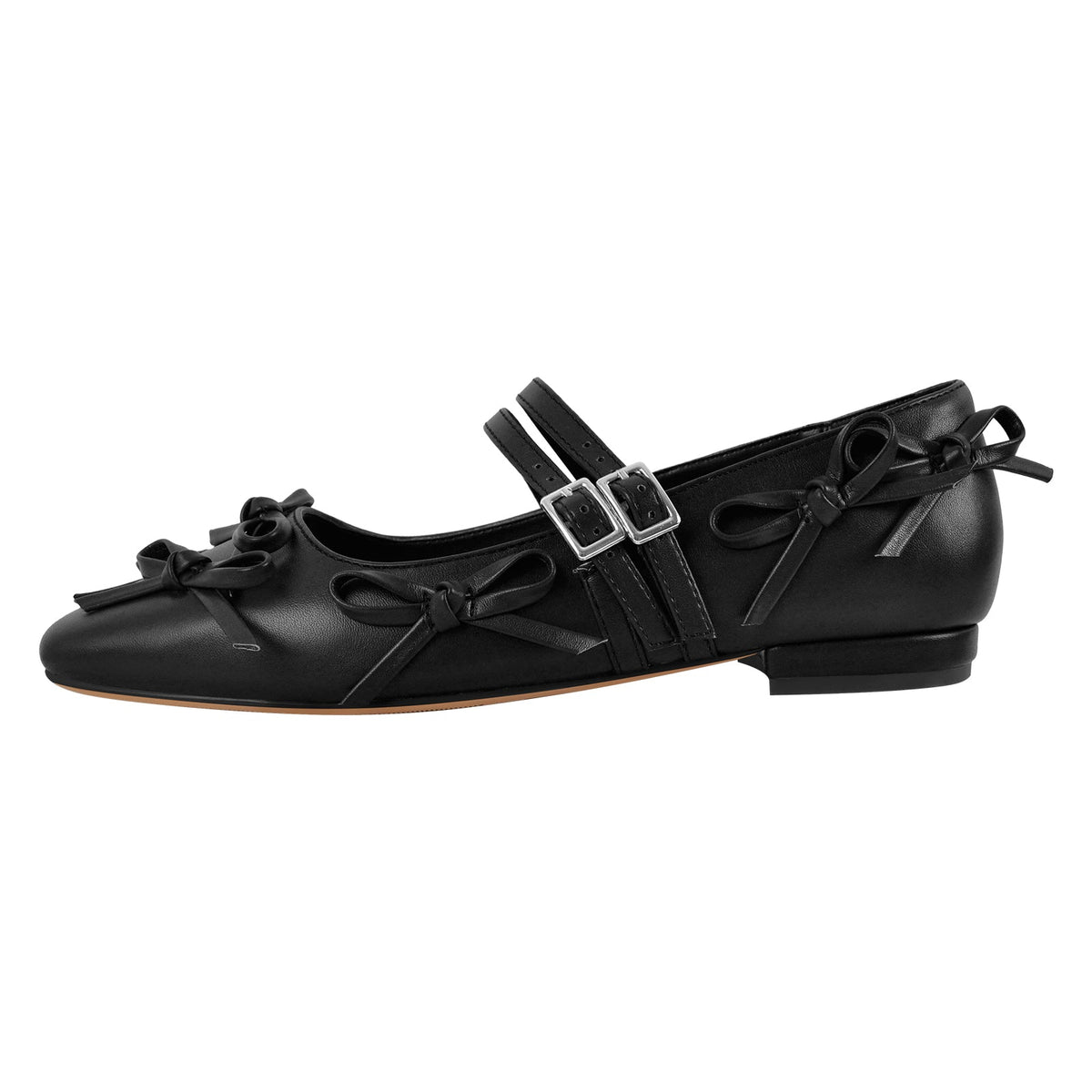 Bow Square Toe Mary Jane Ballet Flats