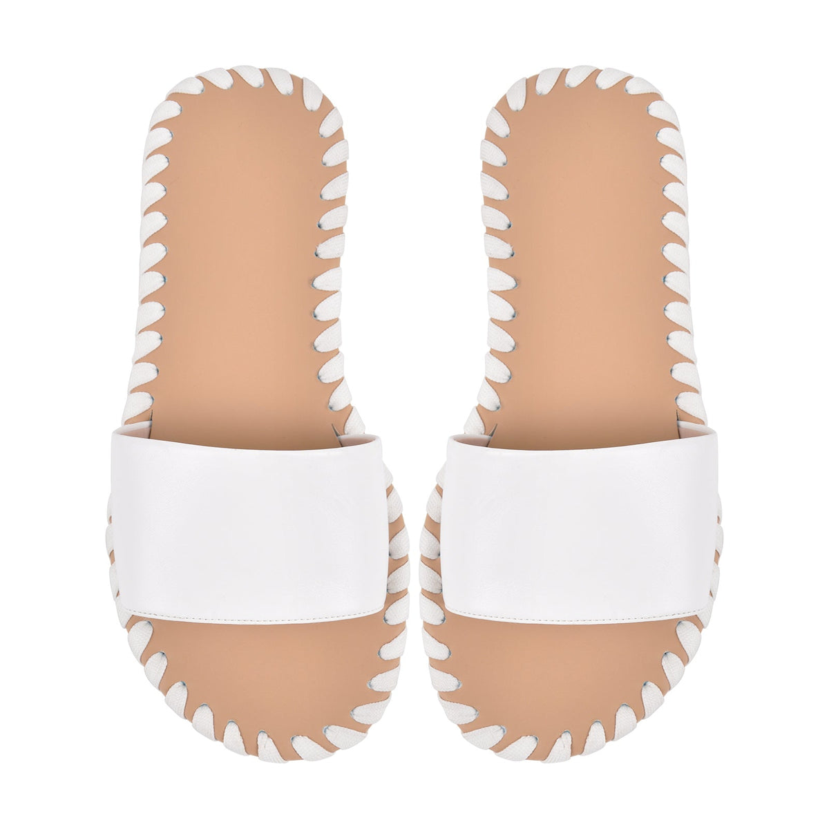 Round Toe Stitch Sandals Flats