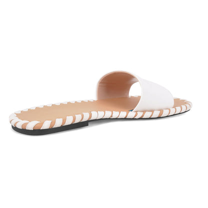 Round Toe Stitch Sandals Flats